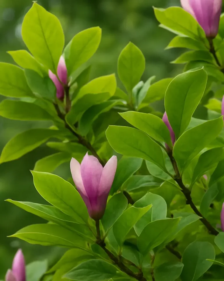 پوشش برگ های درخت ماگنولیا